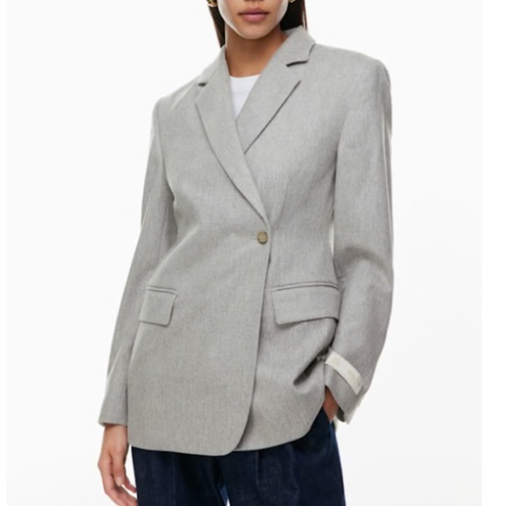 Babaton wool asymmetric single breast blazer